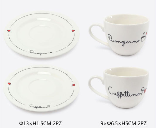 COPPIA TAZZINA DA CAFFE' CON PIATTINO