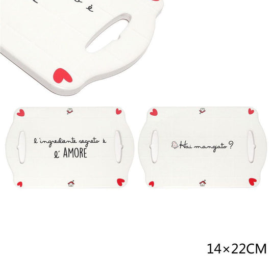 SOTTOPENTOLA IN CERAMICA CON MANICI 14X22CM