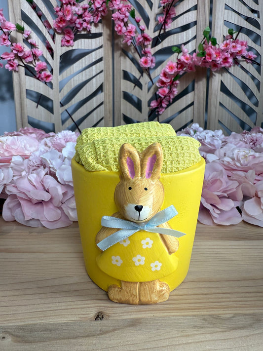 VASETTO IN CERAMICA PASQUALE CON 3 STROFINACCI