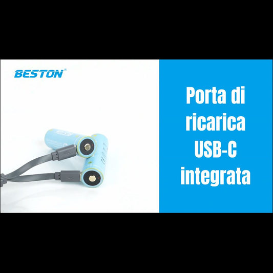 BATTERIA AL LITIO USB-C DA 3,7 V 18650