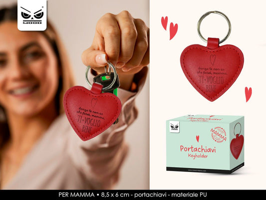 PORTACHIAVI A FORMA DI CUORE CON DEDICA