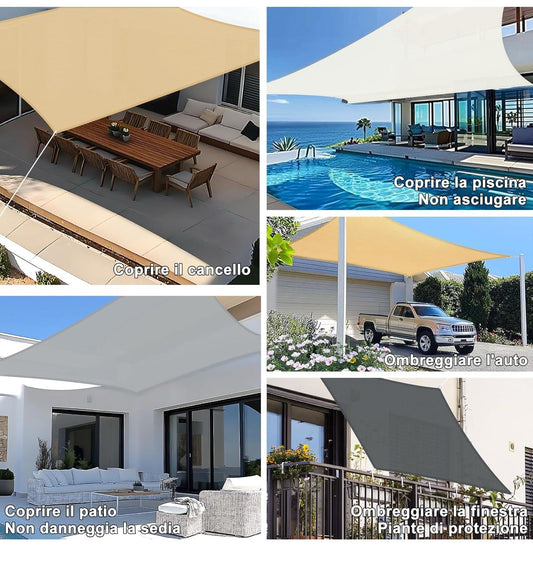 TELO OMBREGGIANTE PER ESTERNO TRIANGOLARE(3.6m x 3.6m x 3.6m)