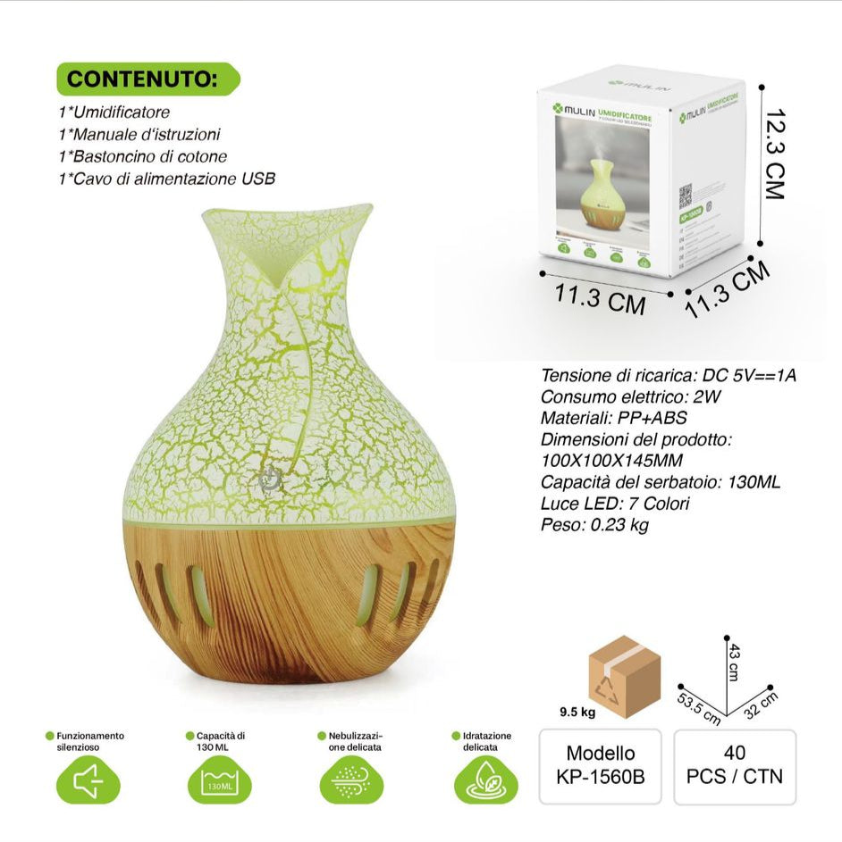 UMIDIFICATORE PER AMBIENTE (12,3X11,3X11,3CM)