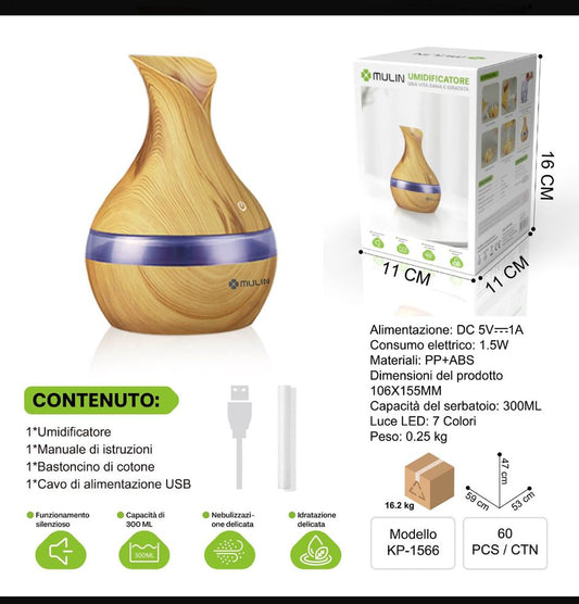 UMIDIFICATORE PER AMBIENTE (16x11x11cm)
