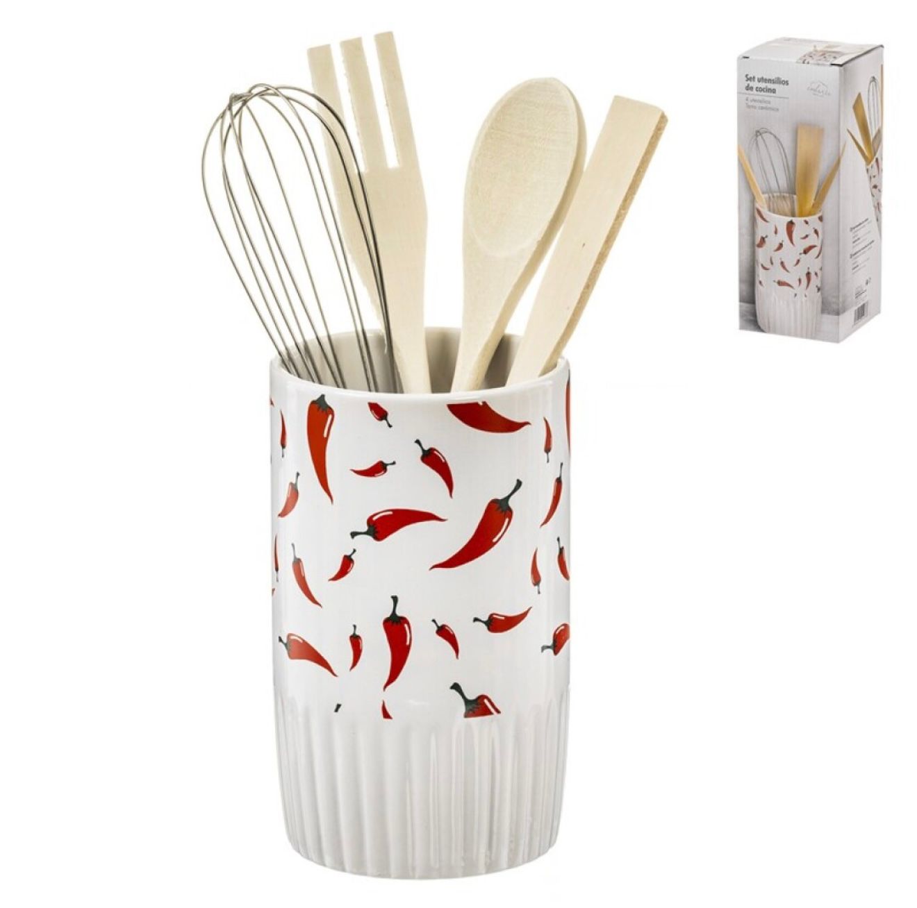 SET MESTOLI E CONTENITORE IN CERAMICA