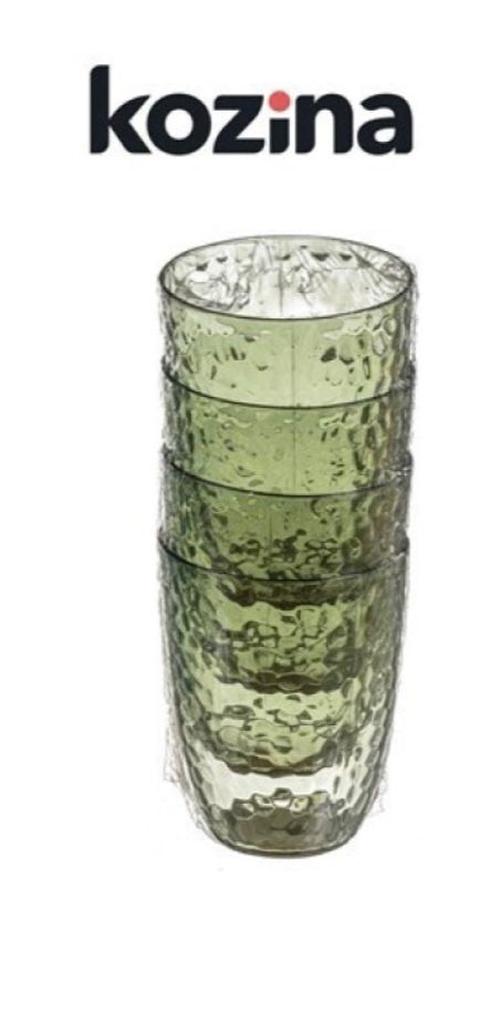 BICCHIERI IN PLASTICA EFFETTO VETRO 400ML