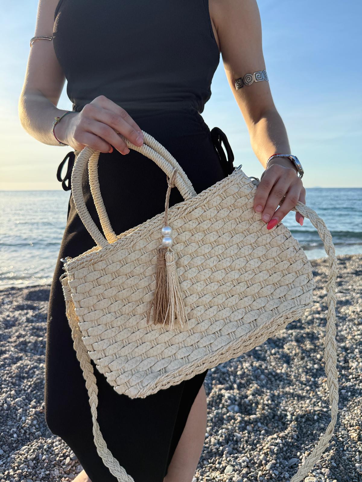 BORSA ESTIVA IN PAGLIA (33X20CM TRACOLLA 1,20CM)