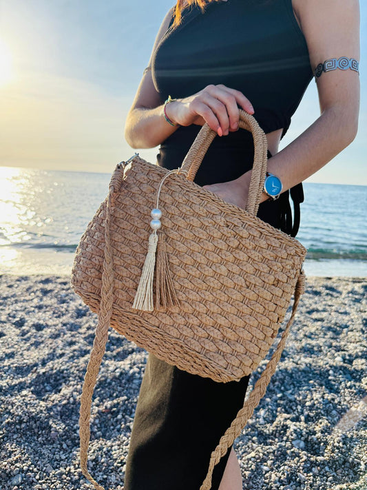 BORSA ESTIVA IN PAGLIA (33X20CM TRACOLLA 1,20CM)