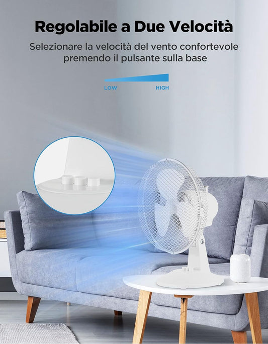 VENTILATORE DA TAVOLO CON FUNZIONE OSCILLANTE