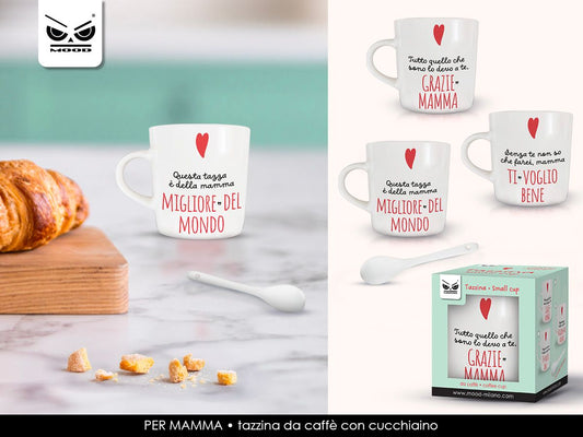 TAZZINA DA CAFFE' CON CUCCHIAINO (DEDICA)