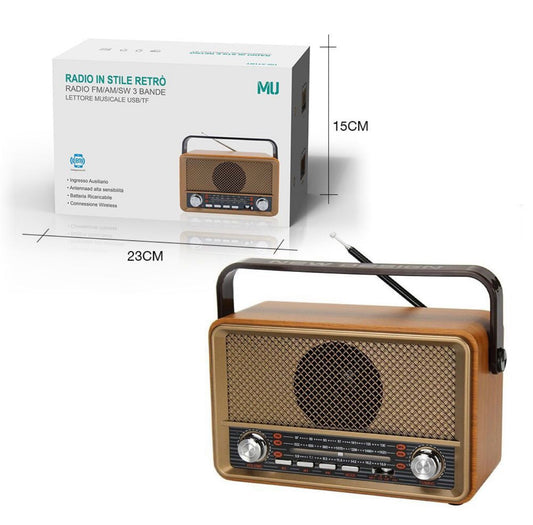 ALTOPARLANTE HI FI - RADIO D'EPOCA - LETTORE MUSICALE USB - MULIN