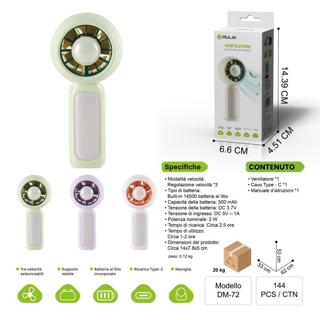 MINI VENTILATORE CON MANIGLIA