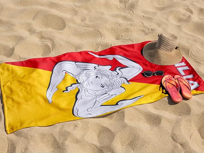 TELO MARE IN MICROFIBRA - SICILIA- 90X170cm