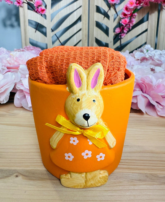 VASETTO IN CERAMICA PASQUALE CON 3 STROFINACCI