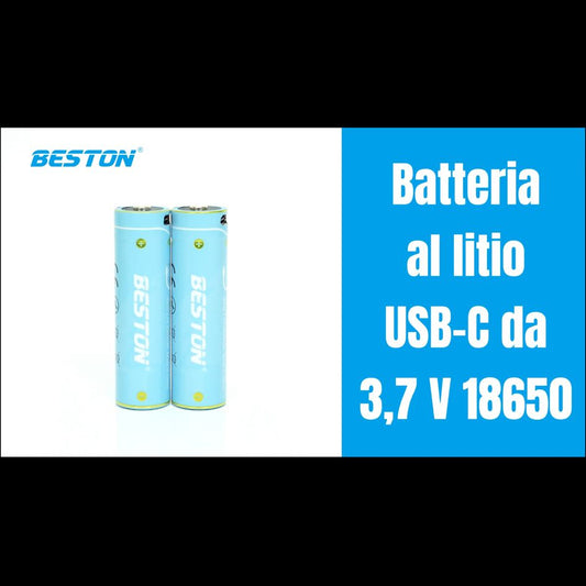 BATTERIA AL LITIO USB-C DA 3,7 V 18650