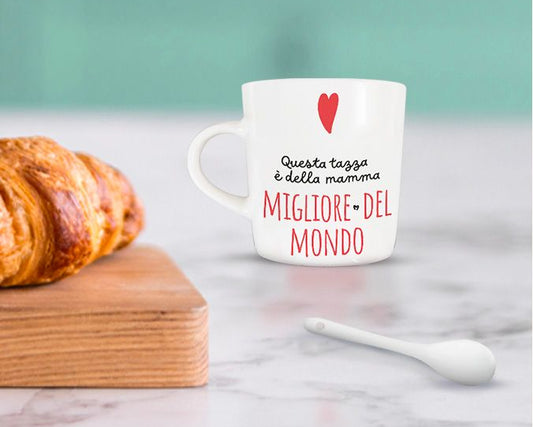 TAZZINA DA CAFFE' CON CUCCHIAINO (DEDICA)