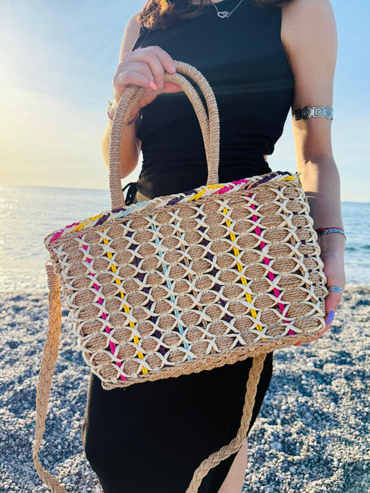 BORSA ESTIVA IN PAGLIA (33X20CM TRACOLLA 1,20CM)
