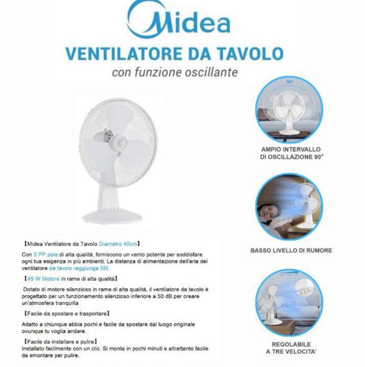 VENTILATORE DA TAVOLO CON FUNZIONE OSCILLANTE