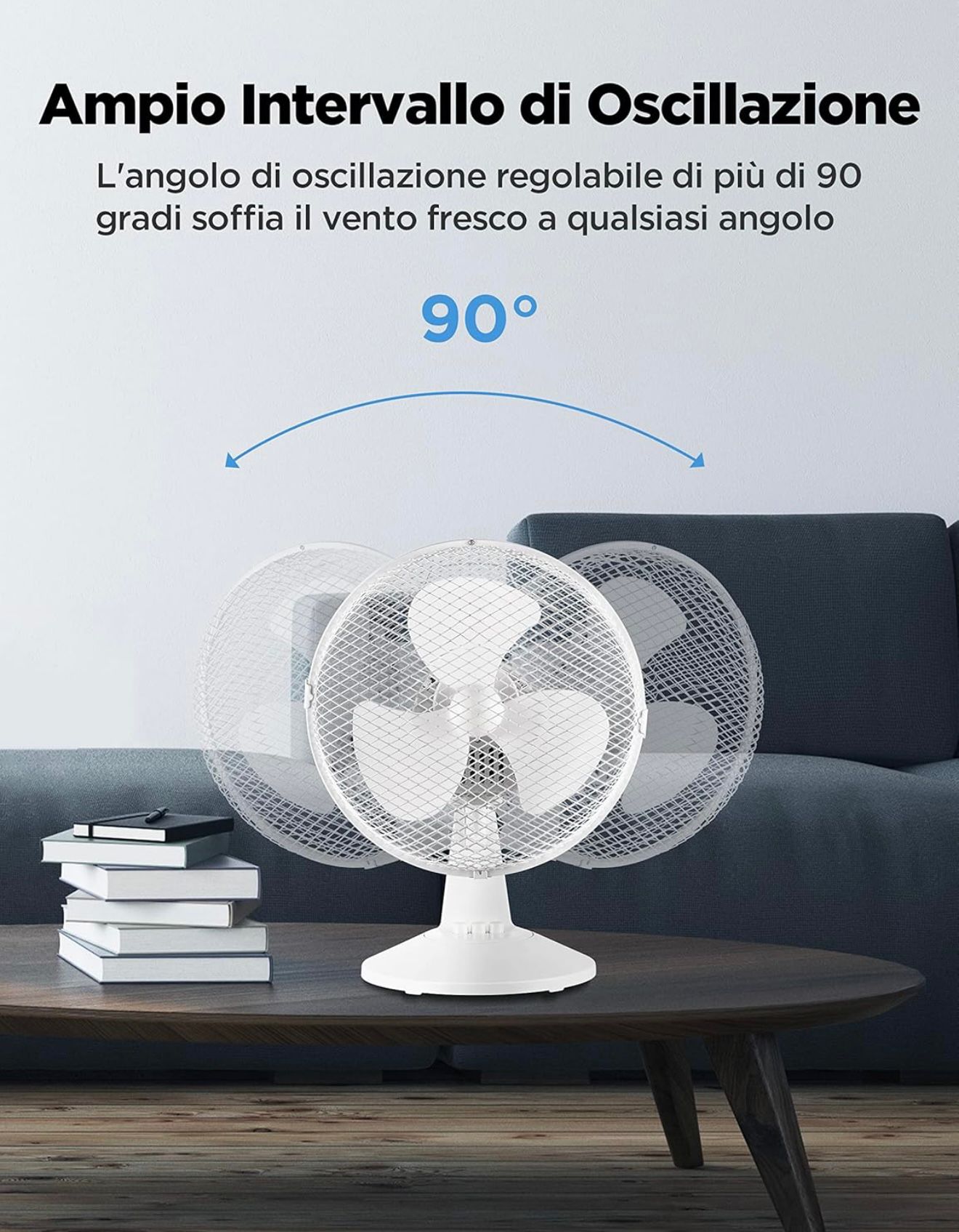 VENTILATORE DA TAVOLO CON FUNZIONE OSCILLANTE
