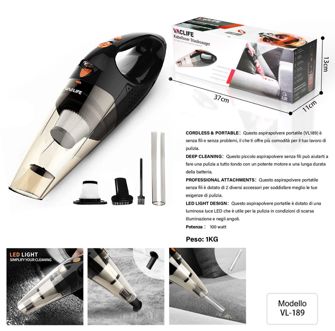 ASPIRAPOLVERE PORTATILE SENZA FILI