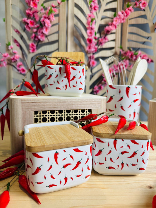 BARATTOLO PORTA ZUCCHERO-SALE-CAFFE' (PEPERONCINI)