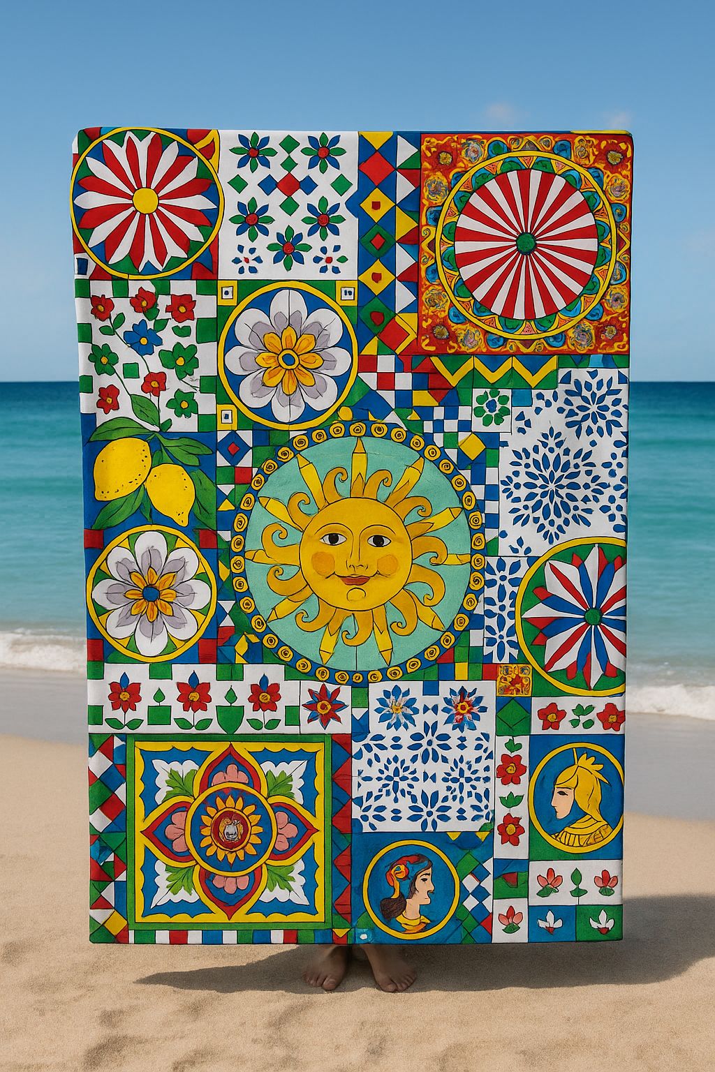 TELO MARE IN MICROFIBRA - SICILIA- 90X170cm