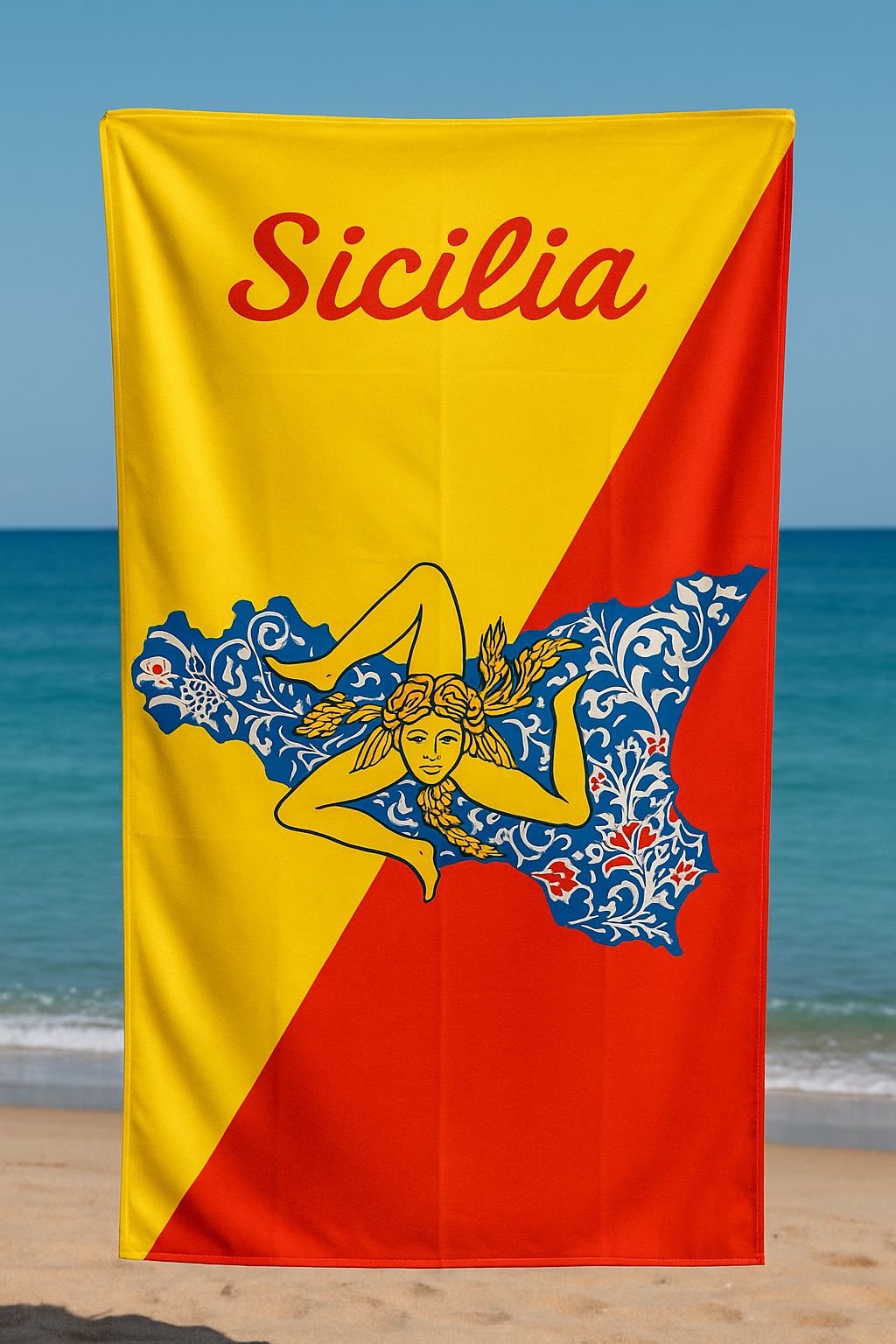 TELO MARE IN MICROFIBRA - SICILIA- 90X170cm