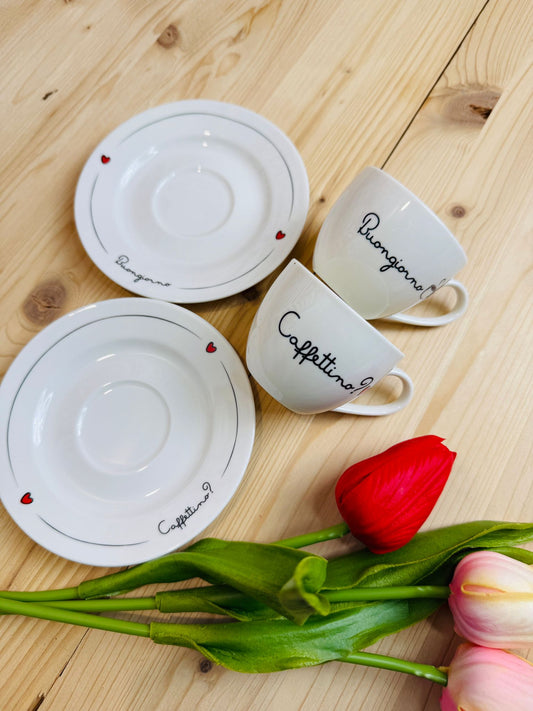 COPPIA TAZZINA DA CAFFE' CON PIATTINO