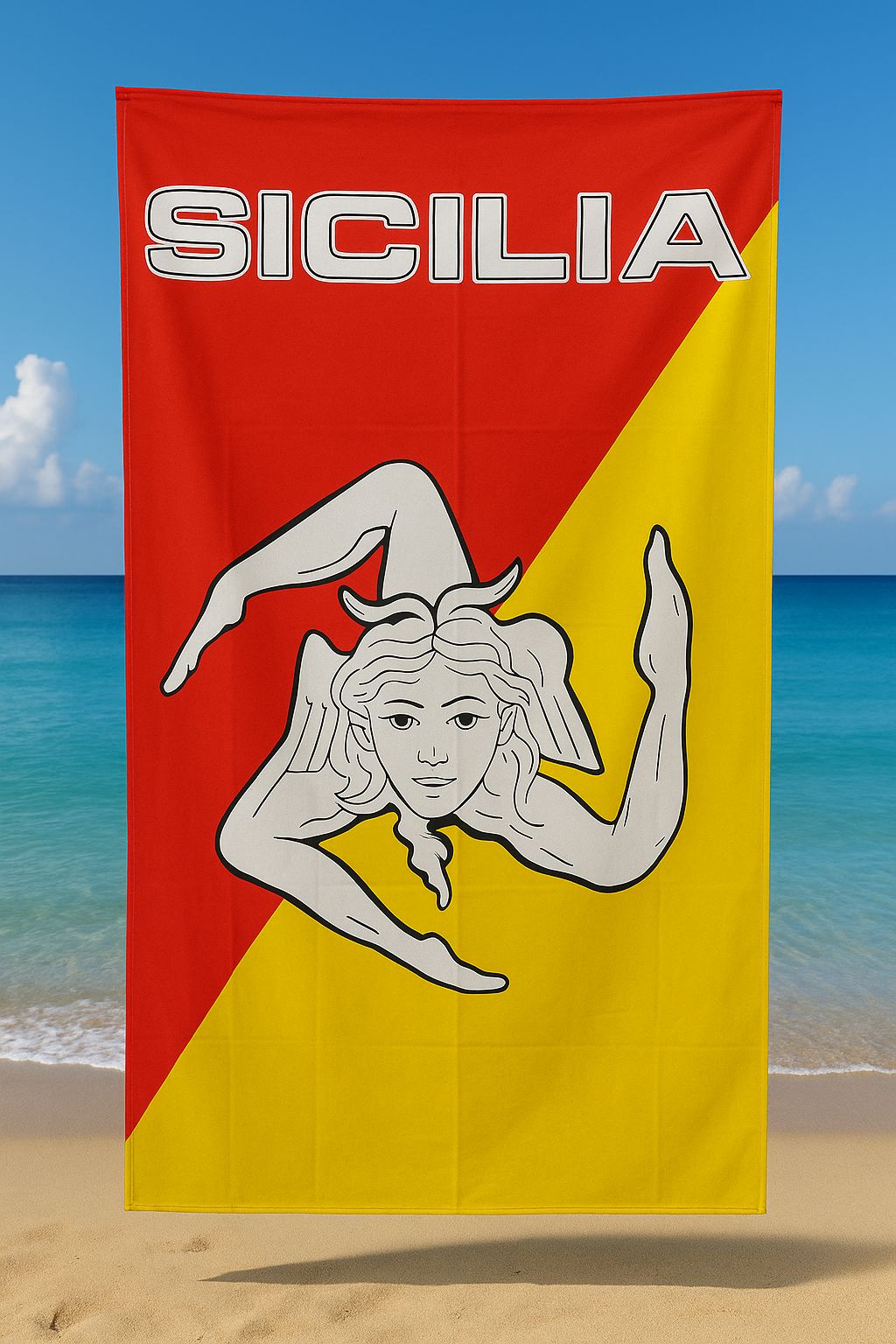 TELO MARE IN MICROFIBRA - SICILIA- 90X170cm