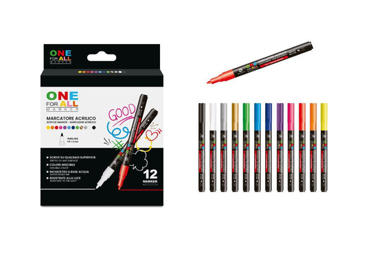 MARCATORE ACRILICO - SCRIVE SU QUALSIASI SUPERFICIE- INCHIOSTRO A BASE ACQUA -RESISTENTE ALLA LUCE