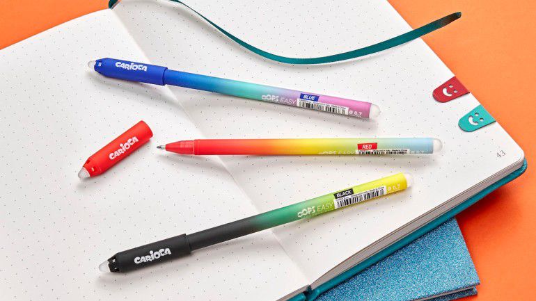 PENNE CANCELLABILI E SUPER COLORATE-BLU-VIOLA-ARANCIO-ROSSO-NERO-VERDE