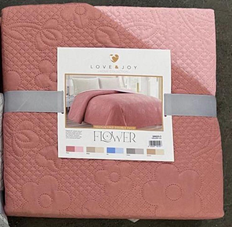 COPRILETTO FLOWER DOUBLE FACE - TRAPUNTINO MATRIMONIALE