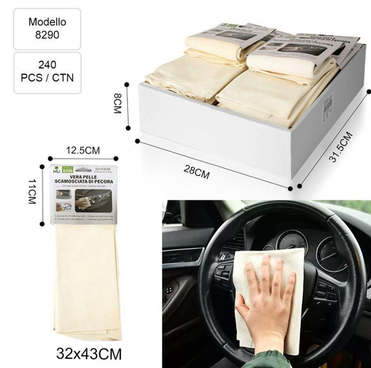 PANNO IN VERA PELLE PROFESSIONALE - PULIZIA AUTO SENZA ALONI