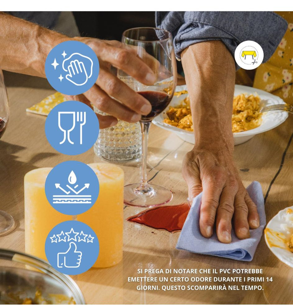 TOVAGLIA DI PLASTICA TRASPARENTE: LUNGHEZZA A METRAGGIO (euro20,00) - LARGHEZZA 2,00 M