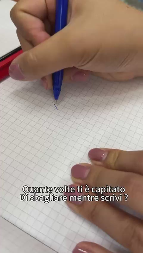 PENNE CANCELLABILI - DESIGN TRIANGOLARE - BLU/ROSSO/NERO